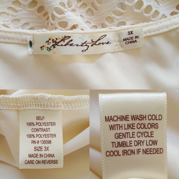 Liberty Love Cream Crochet Lace Dress Sz 3X - Picture 8 of 8